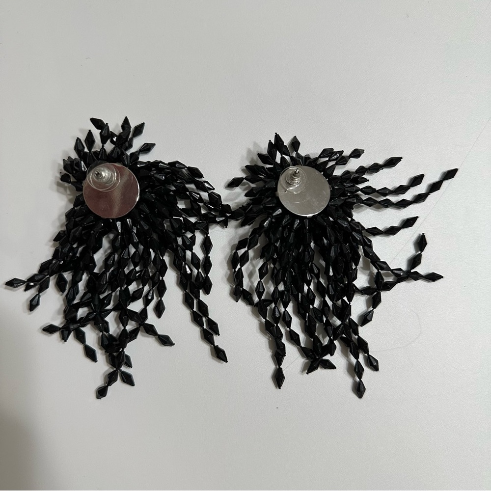 Bold Black Statement Earrings - image 3